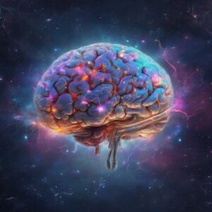 Un cerveau connecté à un réseau de données