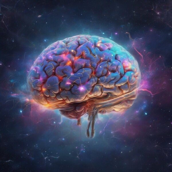 Un cerveau connecté à un réseau de données